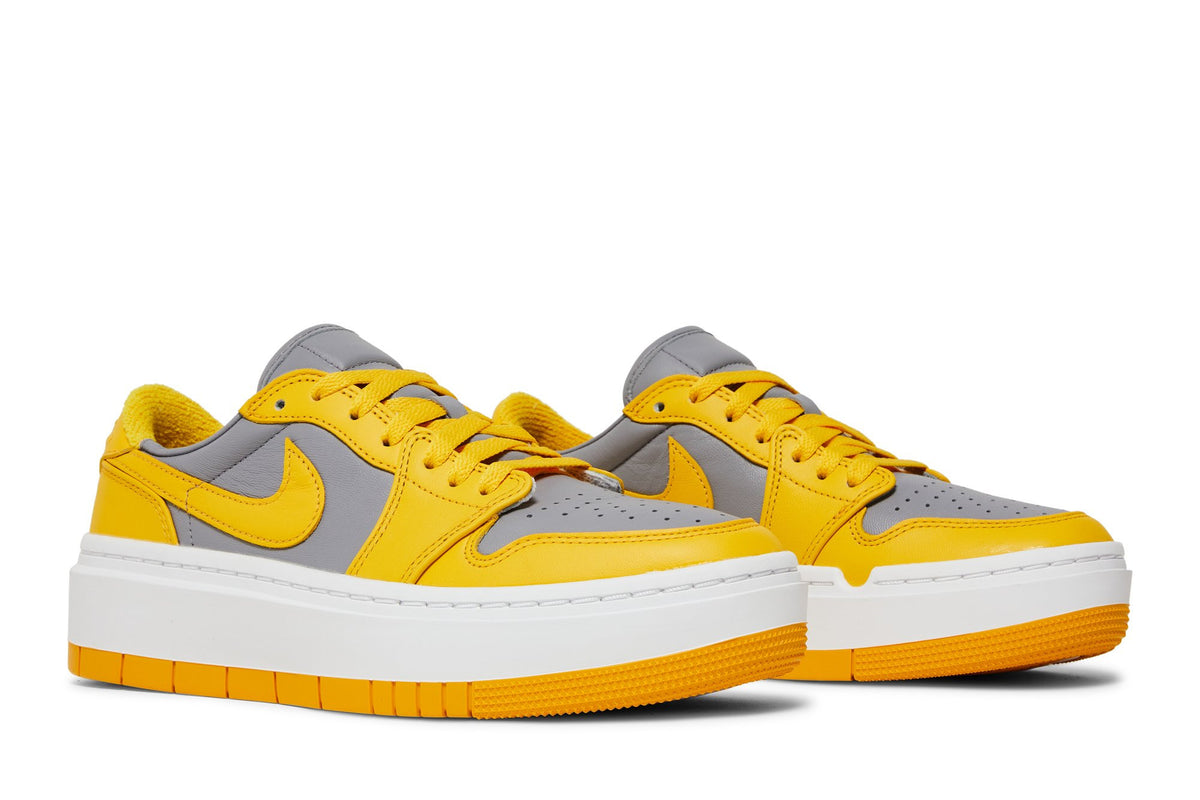 Retro 1 Elevate Low Sneakers — Cement Grey Varsity Maize — DH7004-017