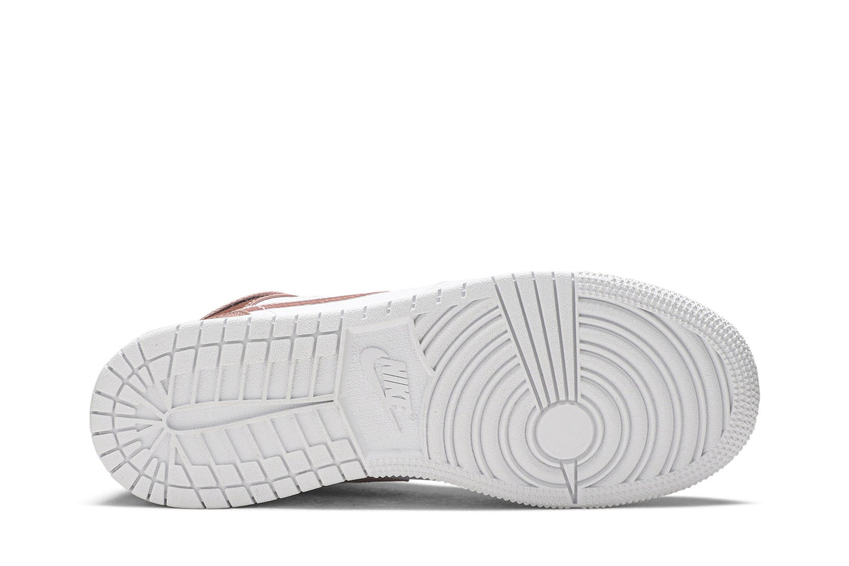Retro 1 Mid GS Sneakers — White Rose Gold — 555112-190