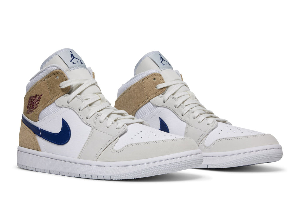 Retro 1 Mid Sneakers — White Khaki Blue Void — DO6726-100