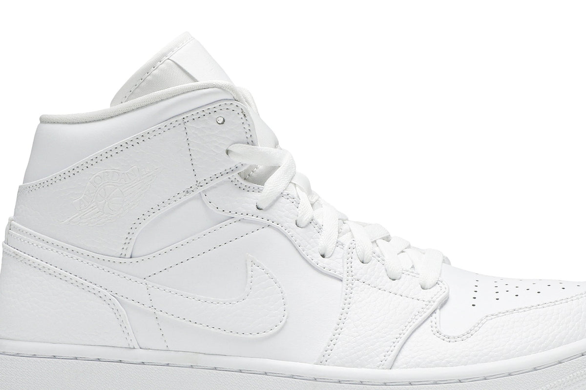 Retro 1 Mid Sneakers — Triple White — 554724-130