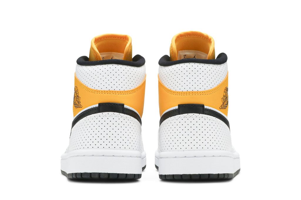 Retro 1 Mid Sneakers — Perforated – White University Gold — BQ6472-107