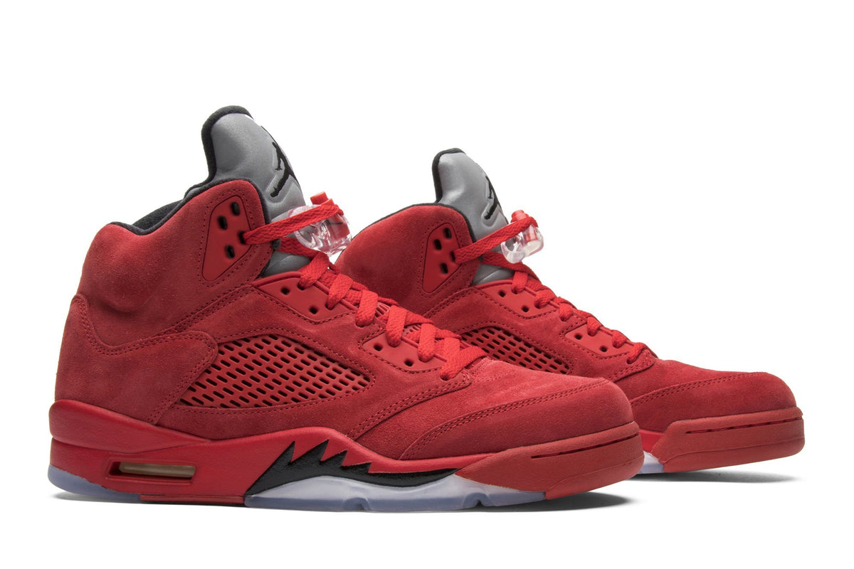 Retro 5 Sneakers — Red Suede — 136027-602