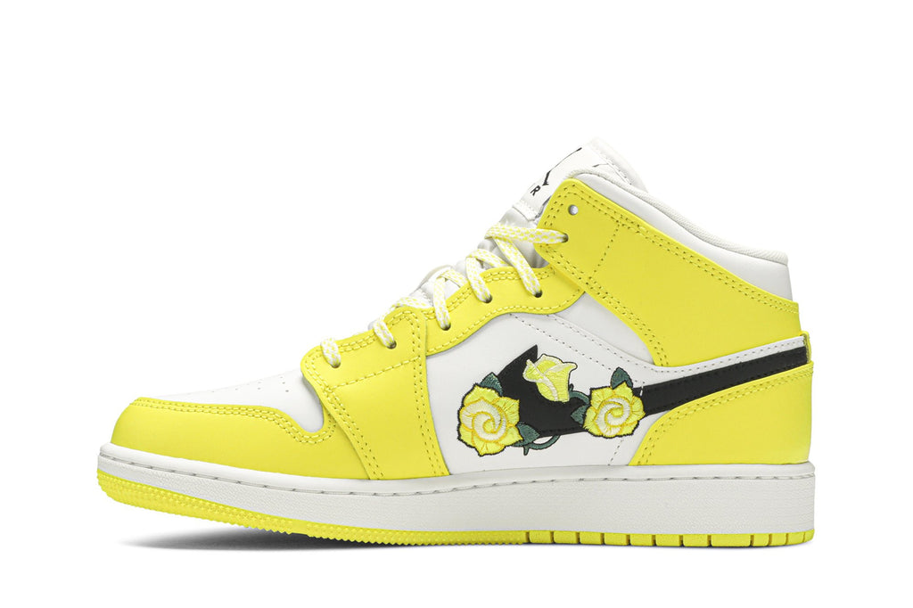 Retro 1 Mid SE GS Sneakers — Rose Patch – Dynamic Yellow — AV5174-700