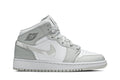 Retro 1 Mid SE GS Sneakers — Swoosh Logo – Grey Camo — DD3235-100