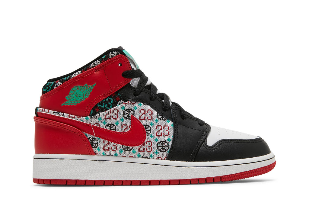 Retro 1 Mid SE GS Sneakers — Ugly Christmas Sweater — DM1208-150