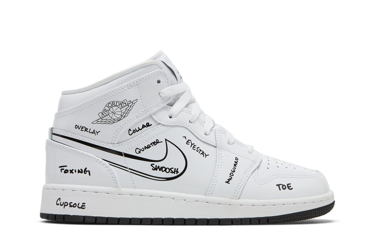 Retro 1 Mid GS Sneakers — Schematic — DQ1864-100
