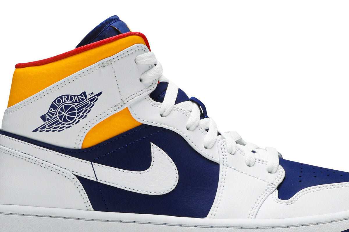 Retro 1 Mid Sneakers — White Deep Royal Blue — 554724-131