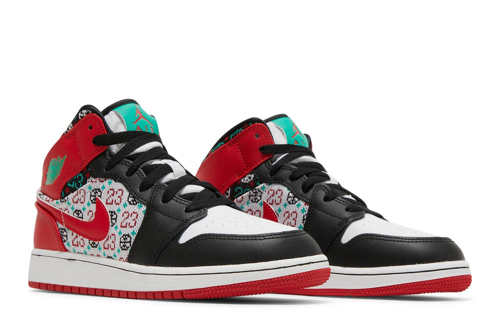 Retro 1 Mid SE GS Sneakers — Ugly Christmas Sweater — DM1208-150