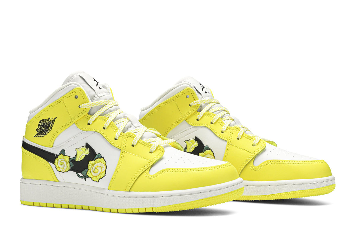 Retro 1 Mid SE GS Sneakers — Rose Patch – Dynamic Yellow — AV5174-700