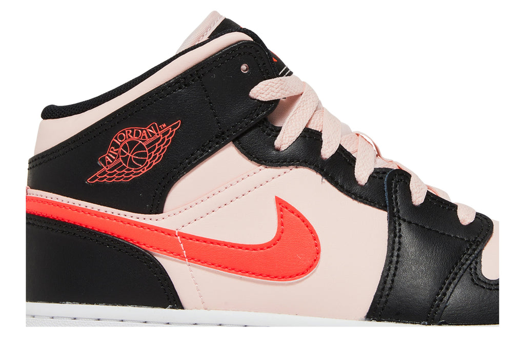 Retro 1 Mid GS Sneakers — Black Pink Crimson — 554725-604