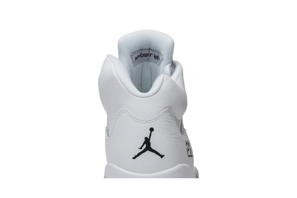Retro 5 Sneakers — Metallic White — 136027-130