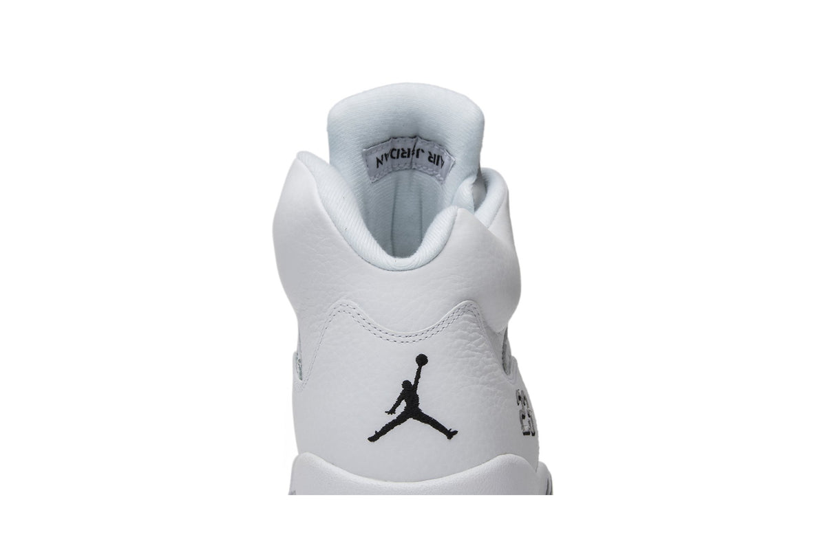 Retro 5 Sneakers — Metallic White — 136027-130