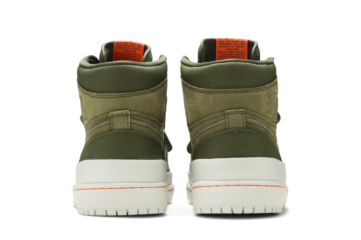Retro 1 High Double Strap Sneakers — Olive Canvas — AQ7924-305