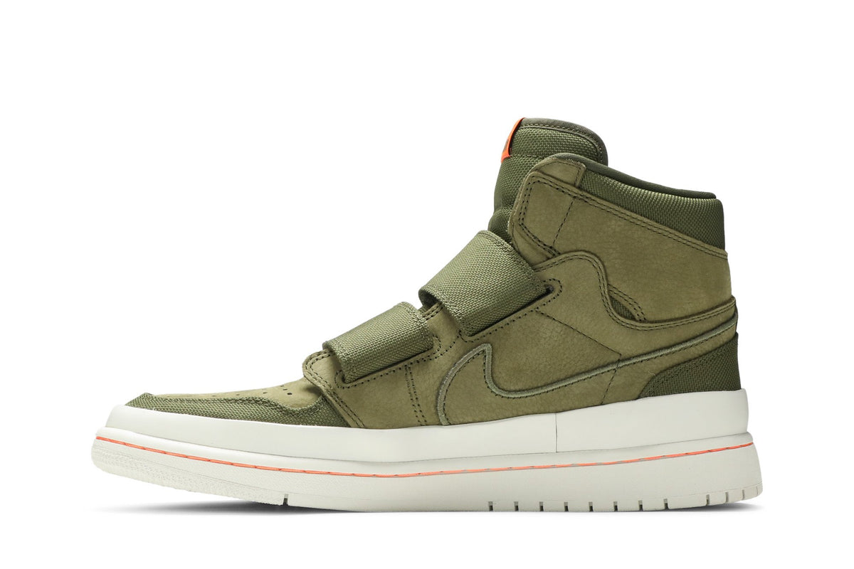 Retro 1 High Double Strap Sneakers — Olive Canvas — AQ7924-305