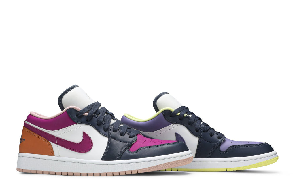 Retro 1 Low SE Sneakers — Mismatched – Purple Magenta — DJ4342-400