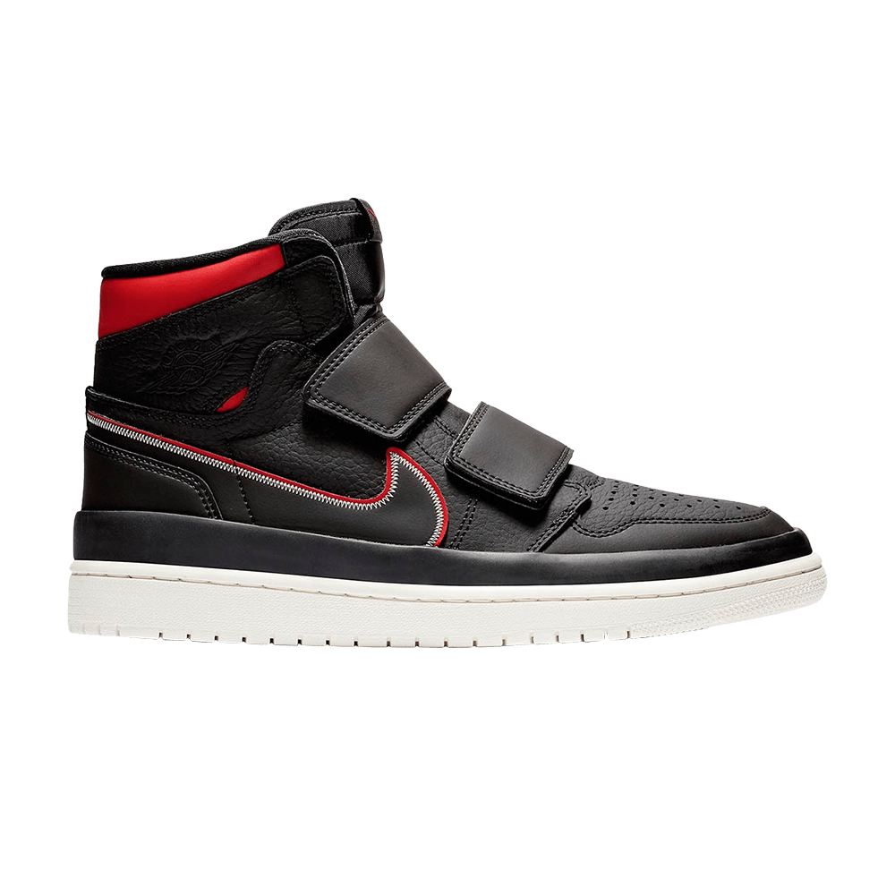 Retro 1 High Double Strap Sneakers — Black Red — AQ7924-016