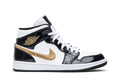 Retro 1 Mid Patent Sneakers — Black Gold — 852542-007