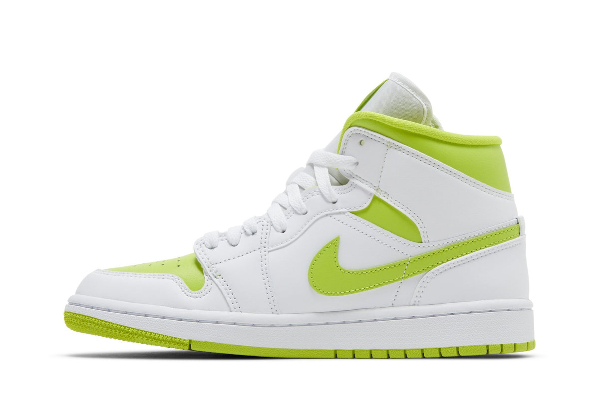 Retro 1 Mid Sneakers — White Lime — BQ6472-131