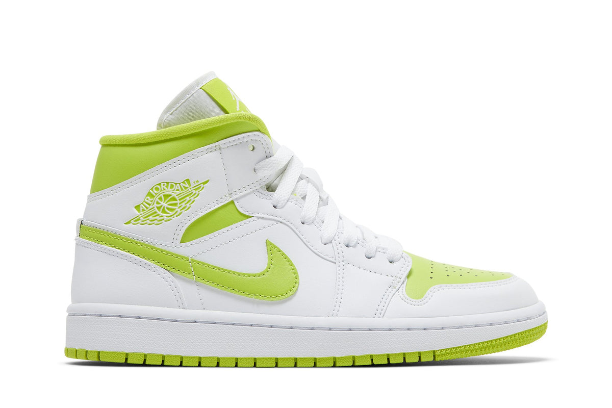 Retro 1 Mid Sneakers — White Lime — BQ6472-131