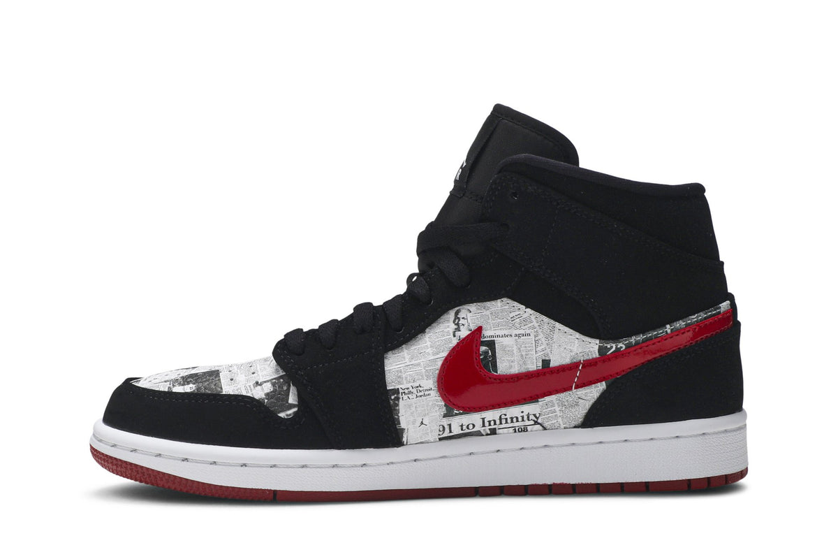 Retro 1 Mid SE Sneakers — Newspaper Air Times — 852542-061