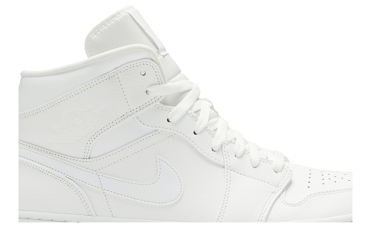 Retro 1 Mid Sneakers — Triple White — 554724-129
