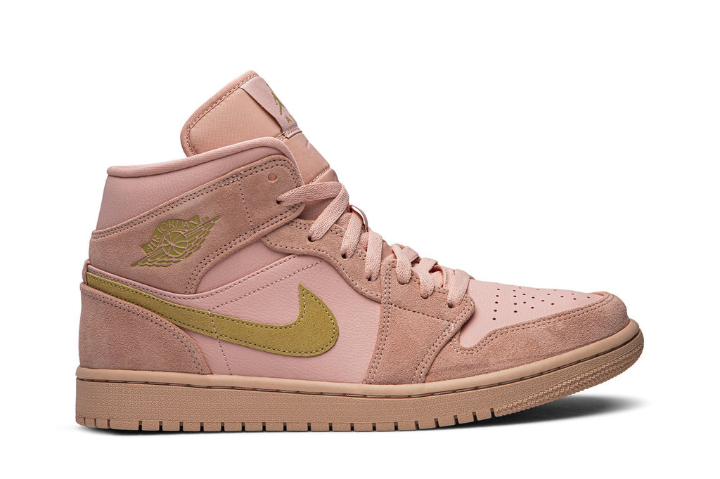 Retro 1 Mid Sneakers — Coral Gold — 852542-600