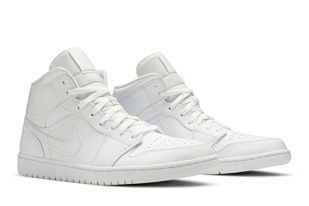 Retro 1 Mid Sneakers — Triple White — 554724-129