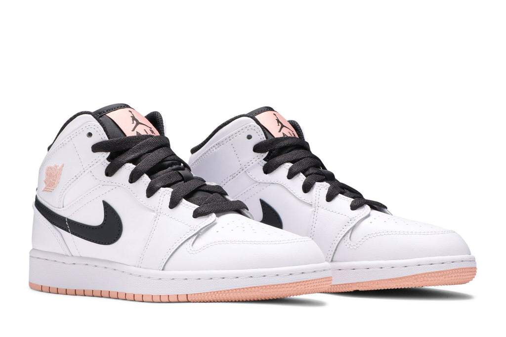 Retro 1 Mid GS Sneakers — White Arctic Orange — 554725-180