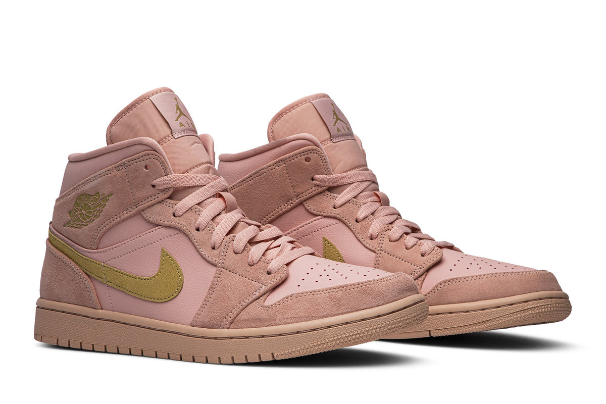 Retro 1 Mid Sneakers — Coral Gold — 852542-600