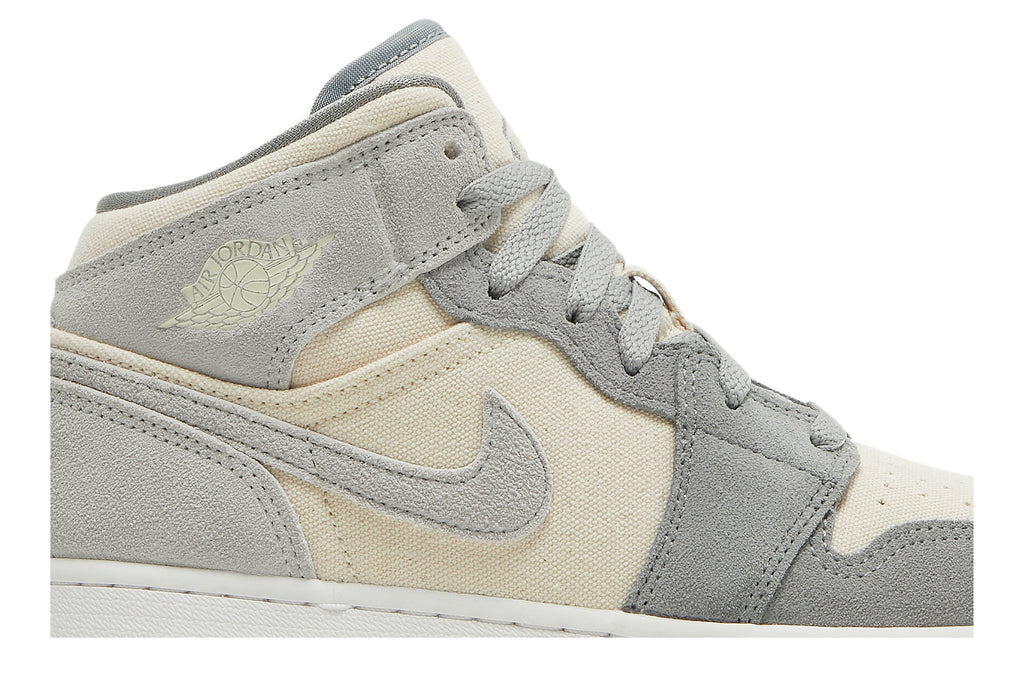 Retro 1 Mid SE GS Sneakers — Coconut Milk Particle Grey — DN4346-100