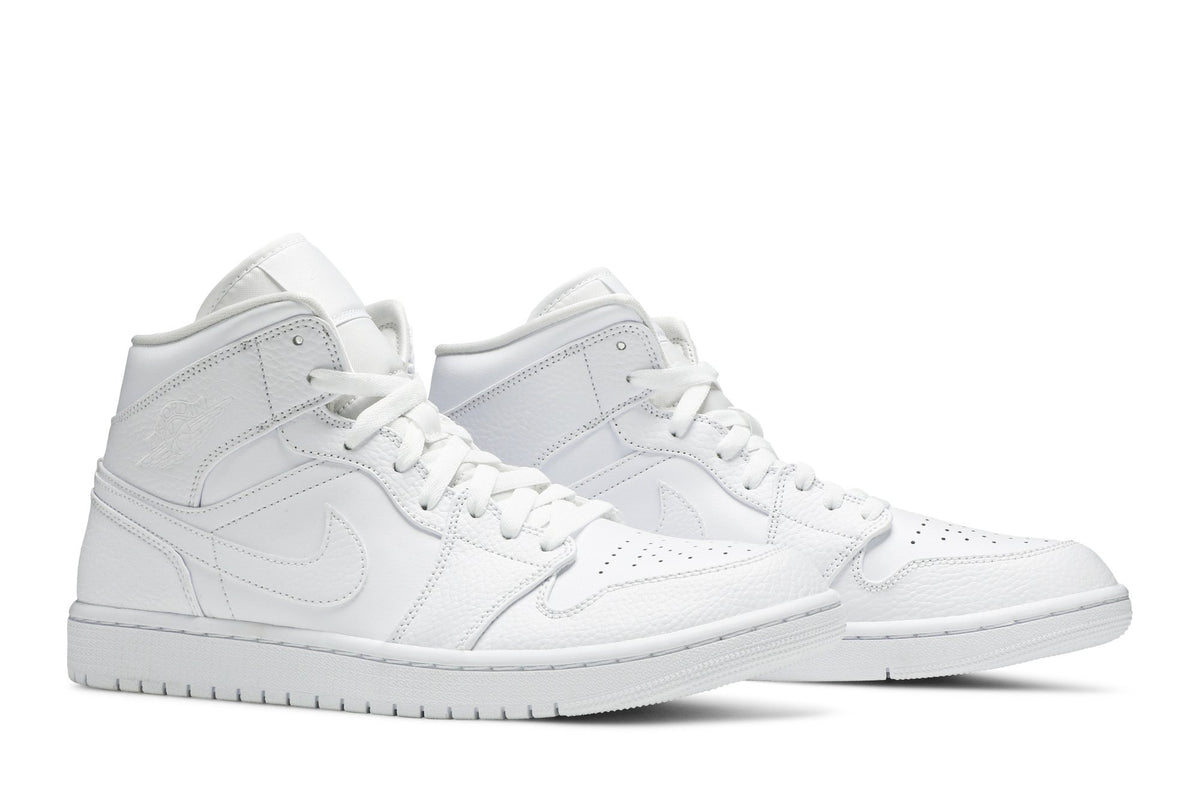 Retro 1 Mid Sneakers — Triple White — 554724-130