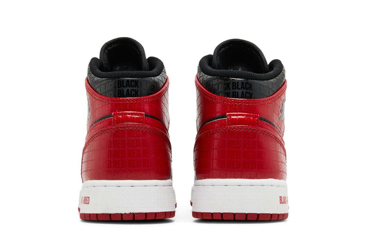 Retro 1 Mid SS GS Sneakers — Black + Red = Bred — DM9650-001