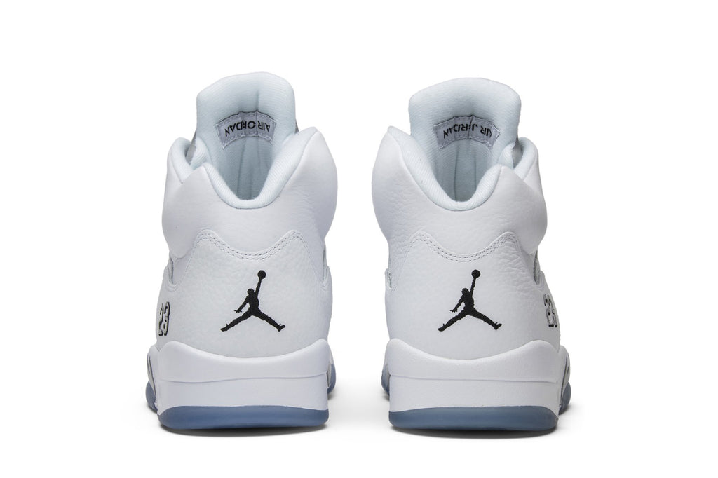 Retro 5 Sneakers — Metallic White — 136027-130