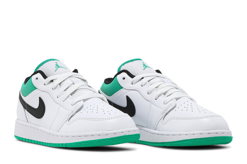 Retro 1 Low GS Sneakers — White Lucky Green — 553560-129