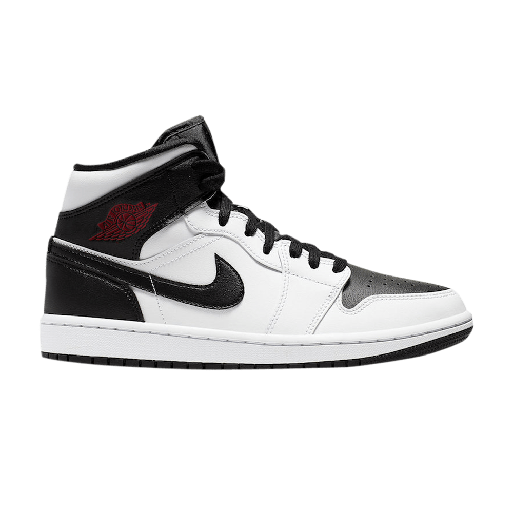 Retro 1 Mid Sneakers — White Black — BQ6472-101