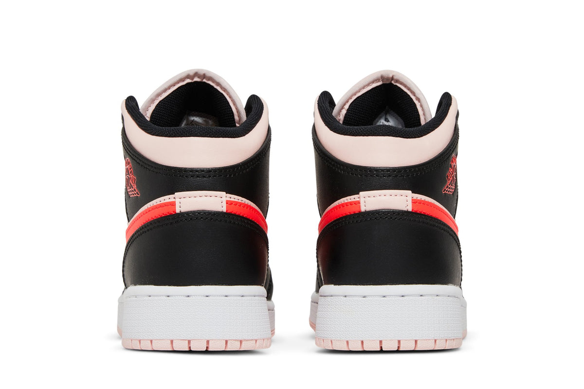 Retro 1 Mid GS Sneakers — Black Pink Crimson — 554725-604