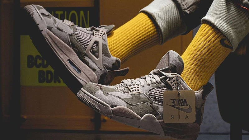Aleali May Collaboration — Retro 4 Camo Sneakers — Camo — DJ1193-200