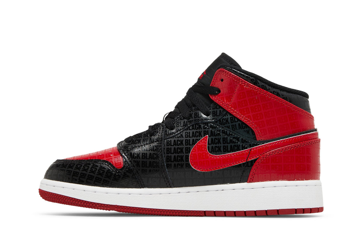 Retro 1 Mid SS GS Sneakers — Black + Red = Bred — DM9650-001