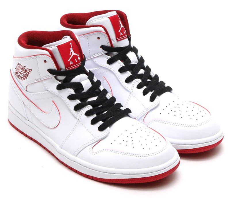 Retro 1 Mid Sneakers — White Gym Red — 554724-103