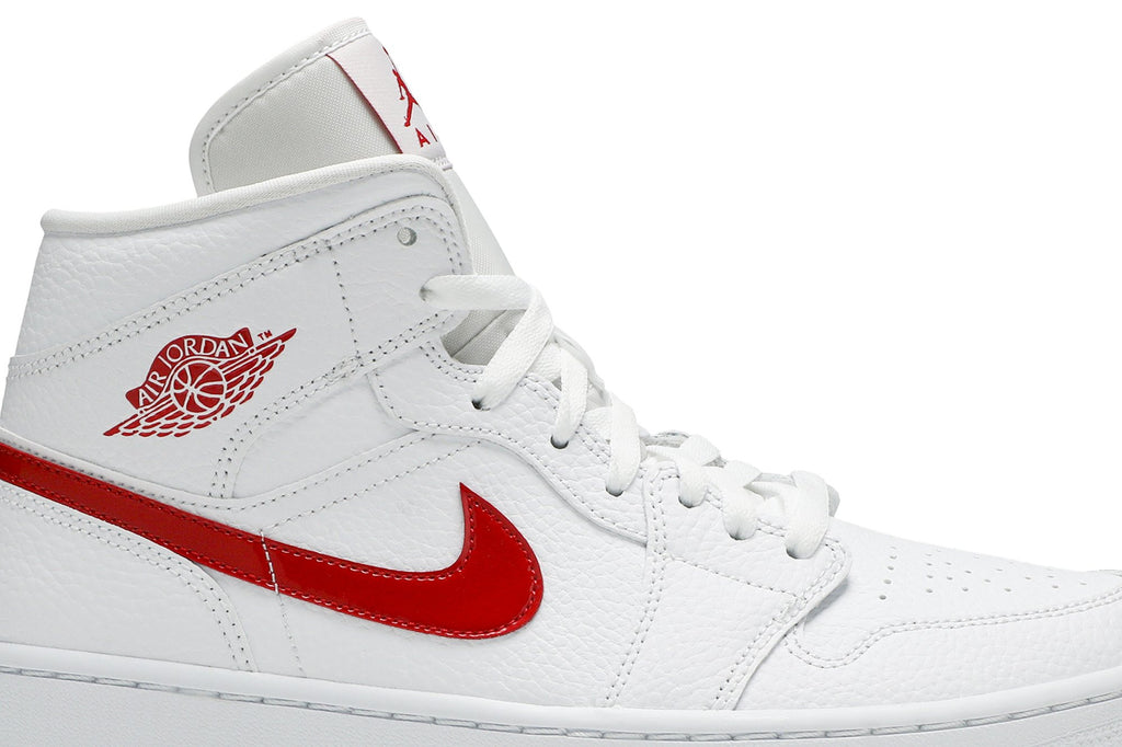 Retro 1 Mid Sneakers — White University Red — BQ6472-106
