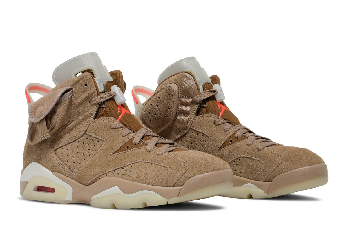Travis Scott Collaboration — Retro 6 Sneakers — British Khaki — DH0690-200