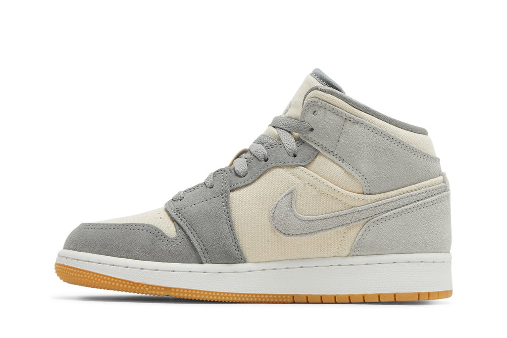Retro 1 Mid SE GS Sneakers — Coconut Milk Particle Grey — DN4346-100