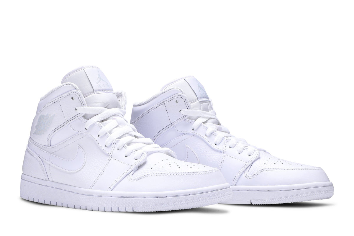 Retro 1 Mid Sneakers — Triple White — 554724-109