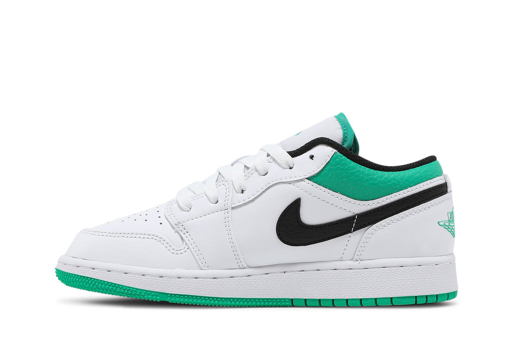 Retro 1 Low GS Sneakers — White Lucky Green — 553560-129
