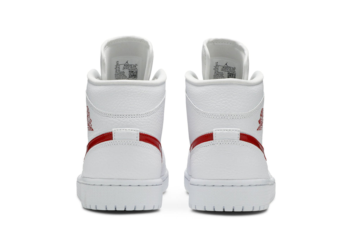 Retro 1 Mid Sneakers — White University Red — BQ6472-106
