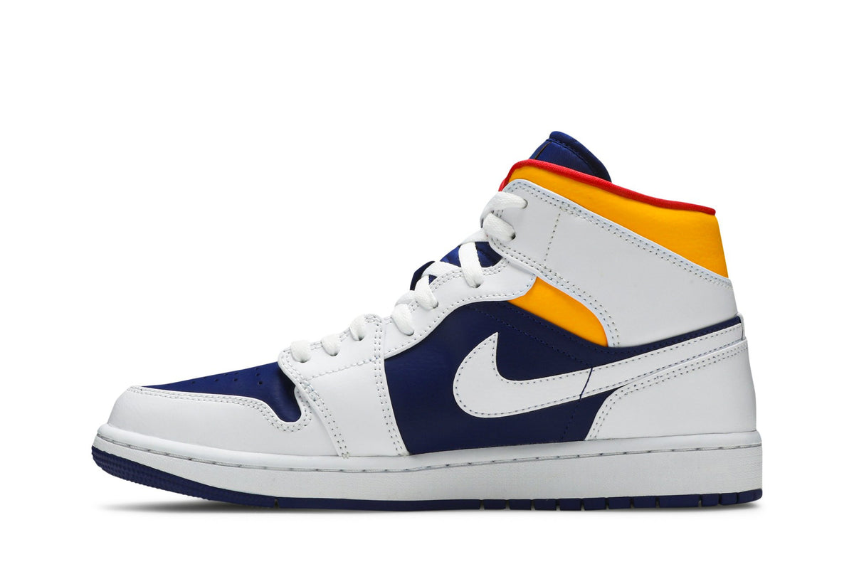 Retro 1 Mid Sneakers — White Deep Royal Blue — 554724-131