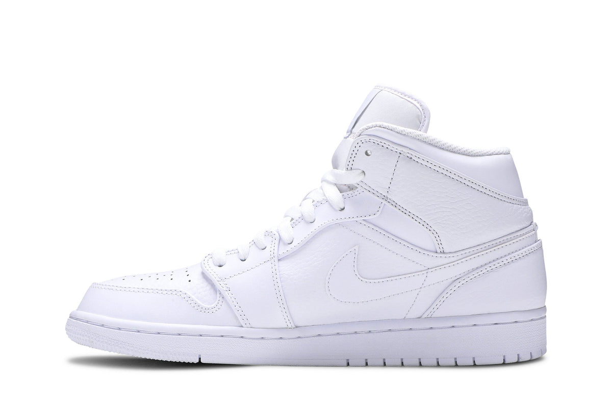 Retro 1 Mid Sneakers — Triple White — 554724-109