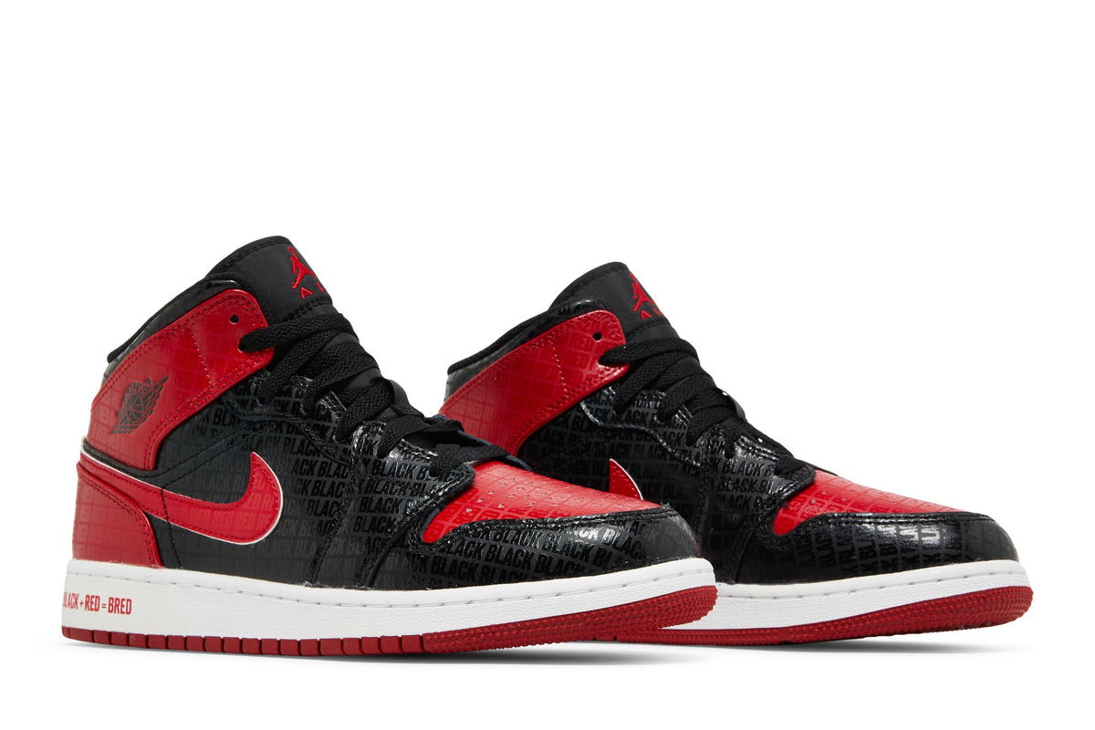 Retro 1 Mid SS GS Sneakers — Black + Red = Bred — DM9650-001
