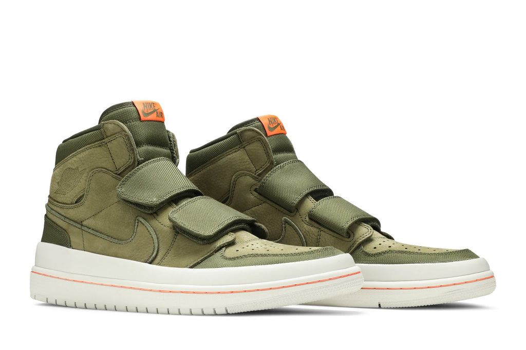 Retro 1 High Double Strap Sneakers — Olive Canvas — AQ7924-305