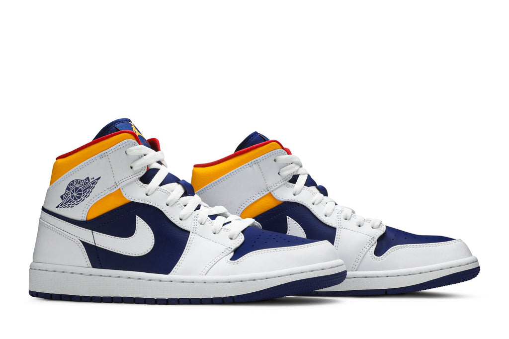 Retro 1 Mid Sneakers — White Deep Royal Blue — 554724-131
